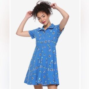 DISNEY LILO & STITCH SCRUMP COLLARED DRESS! Cotton Made in USA Fit & Flare Cute